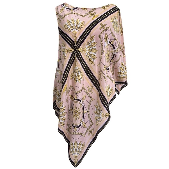 MARELLA MATRAS JACKET Silk Handkerchief Blouse in Peach NEW One Shoulder Size 14 - Picture 4 of 12